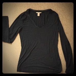 Banana republic black cotton long sleeve T.